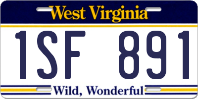 WV license plate 1SF891