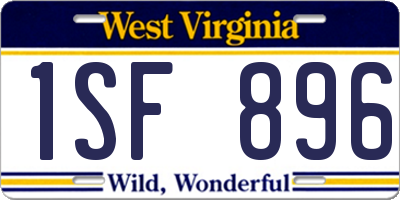 WV license plate 1SF896