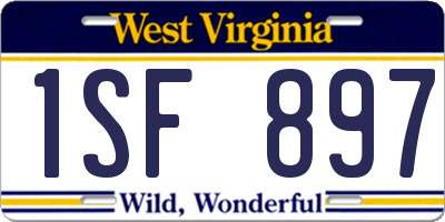 WV license plate 1SF897