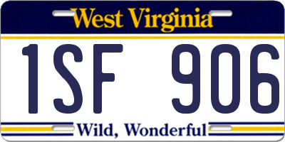 WV license plate 1SF906