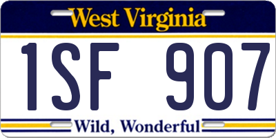 WV license plate 1SF907