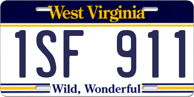 WV license plate 1SF911