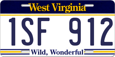 WV license plate 1SF912