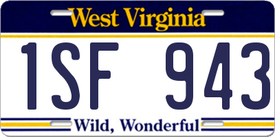 WV license plate 1SF943