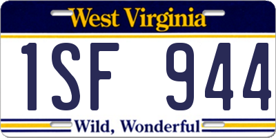 WV license plate 1SF944