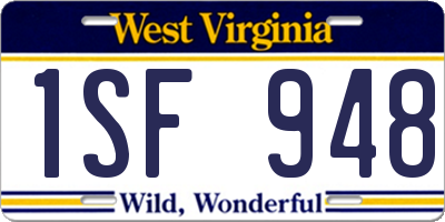 WV license plate 1SF948