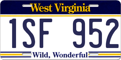 WV license plate 1SF952
