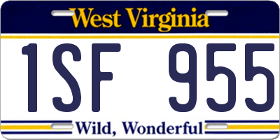WV license plate 1SF955
