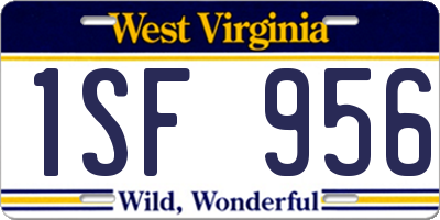 WV license plate 1SF956