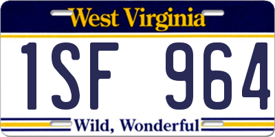 WV license plate 1SF964