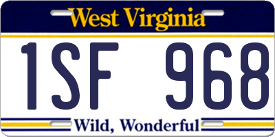 WV license plate 1SF968