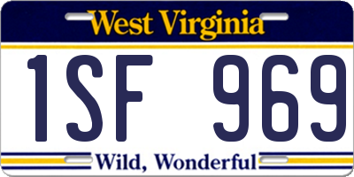 WV license plate 1SF969
