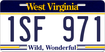 WV license plate 1SF971