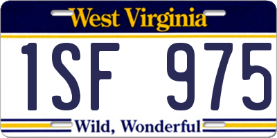 WV license plate 1SF975