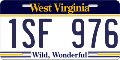 WV license plate 1SF976