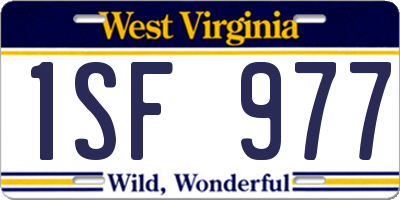 WV license plate 1SF977
