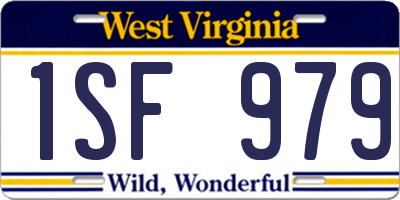 WV license plate 1SF979