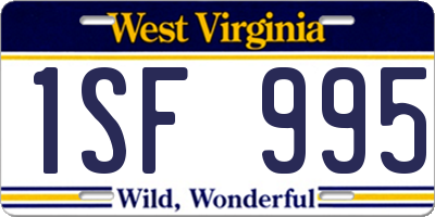 WV license plate 1SF995
