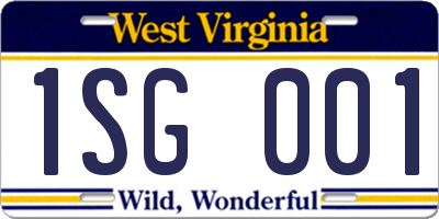 WV license plate 1SG001