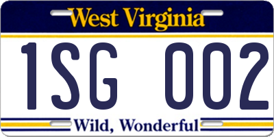 WV license plate 1SG002