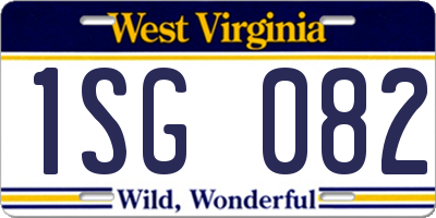 WV license plate 1SG082