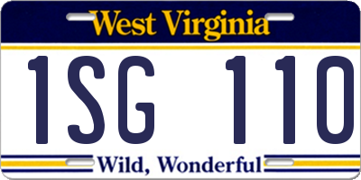 WV license plate 1SG110