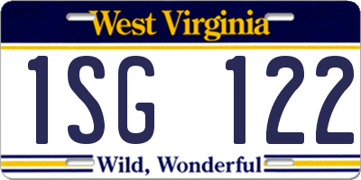 WV license plate 1SG122