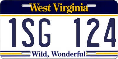 WV license plate 1SG124
