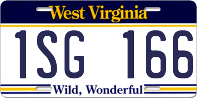 WV license plate 1SG166