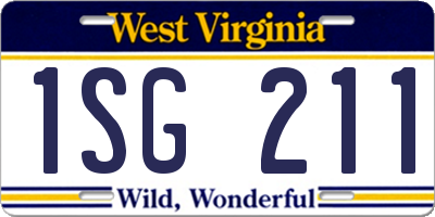 WV license plate 1SG211