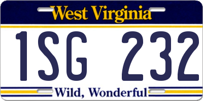 WV license plate 1SG232