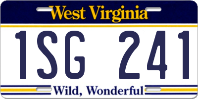 WV license plate 1SG241