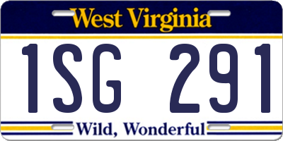 WV license plate 1SG291