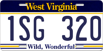 WV license plate 1SG320