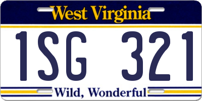 WV license plate 1SG321