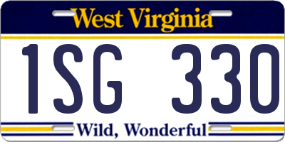 WV license plate 1SG330