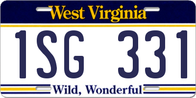 WV license plate 1SG331