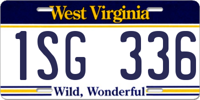WV license plate 1SG336