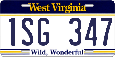 WV license plate 1SG347