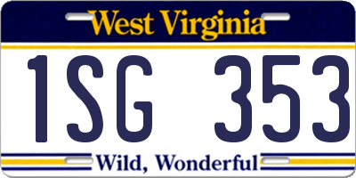 WV license plate 1SG353