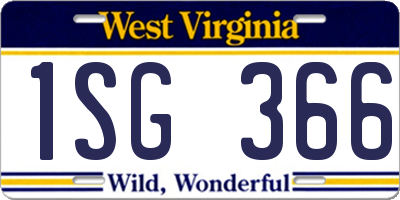 WV license plate 1SG366