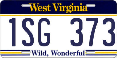 WV license plate 1SG373