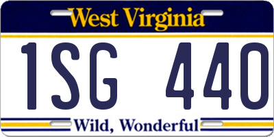 WV license plate 1SG440