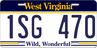 WV license plate 1SG470