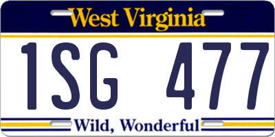 WV license plate 1SG477