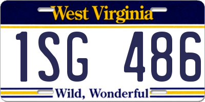 WV license plate 1SG486