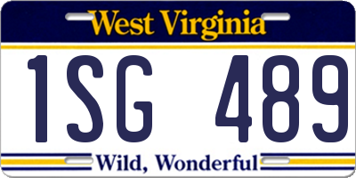 WV license plate 1SG489