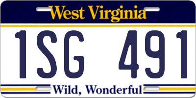 WV license plate 1SG491