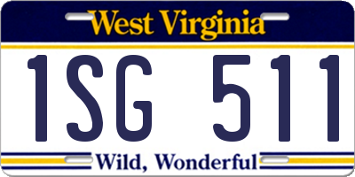WV license plate 1SG511