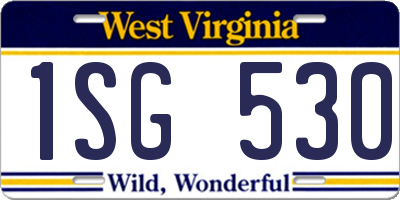 WV license plate 1SG530